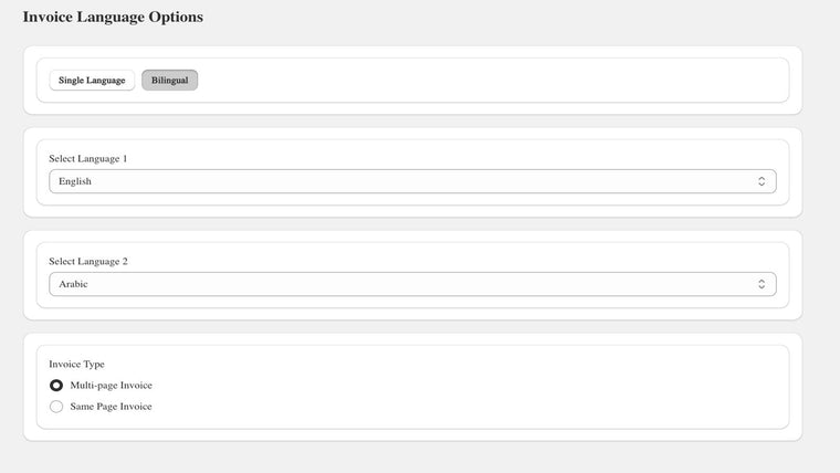 Bilinguo Order Printer Invoice Screenshot