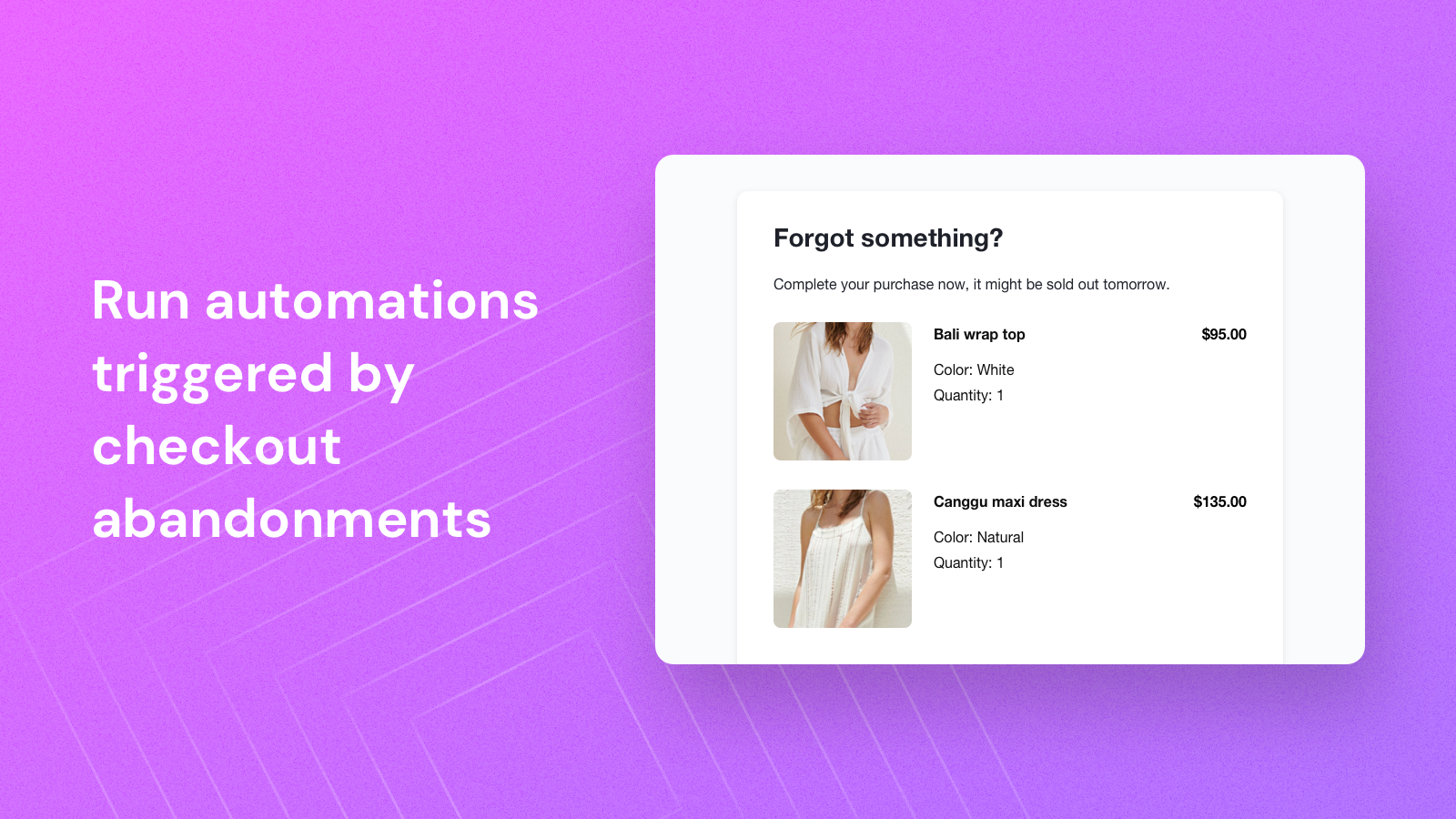 Checkout abandonment automation