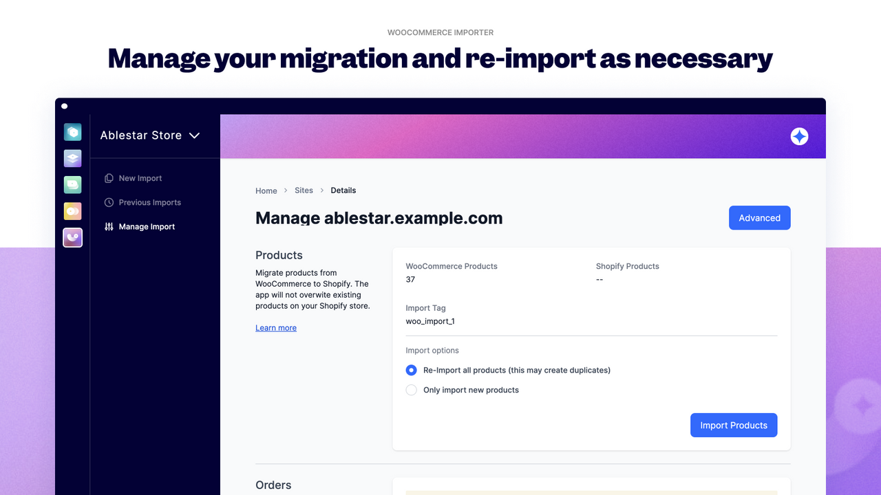 Administra tu migración de WooCommerce a Shopify