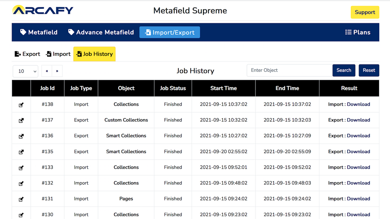 Import-Export History