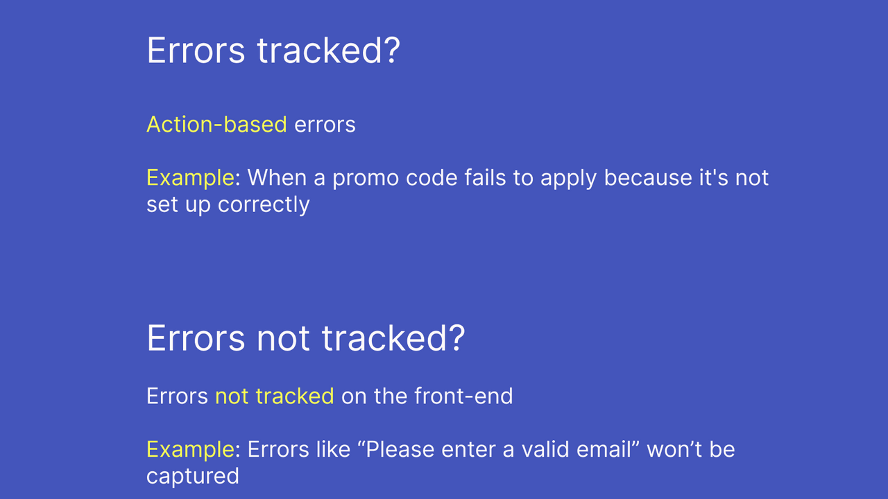 What does ErrorLog track and what ErrorLog dont track