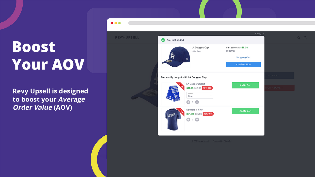 UpSell products to increase average cart value and boost sales.