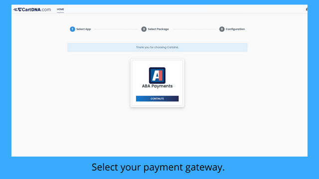 Select your payment gateway. 