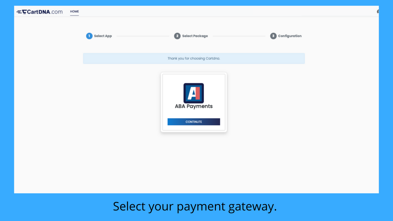 Select your payment gateway. 