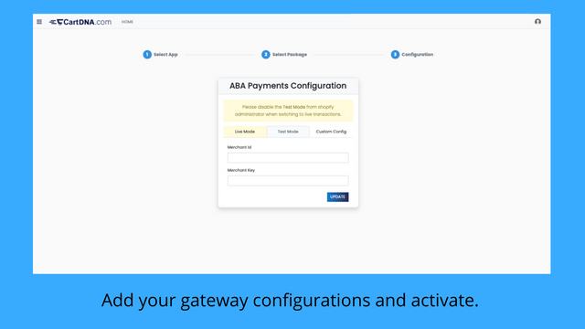 Tilføj dine gateway konfigurationer og aktiver. 