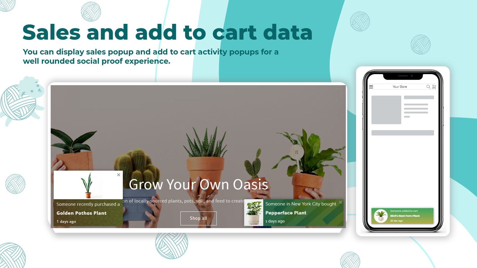 Display popups with both  sales and add to cart data