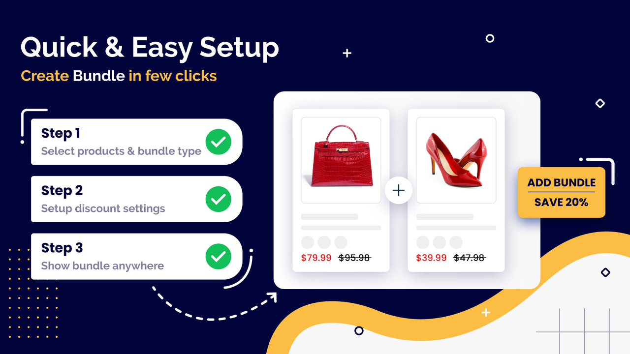 quick and easy setup, product bundle, create bundles easily