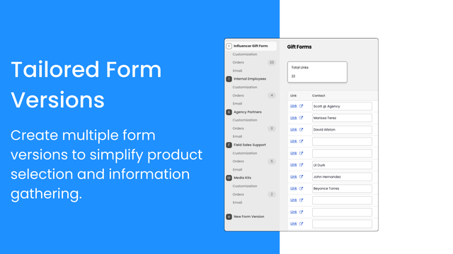 Tailored Form Versions