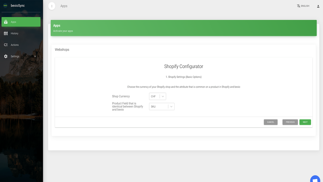 Configuración básica del sincronizador