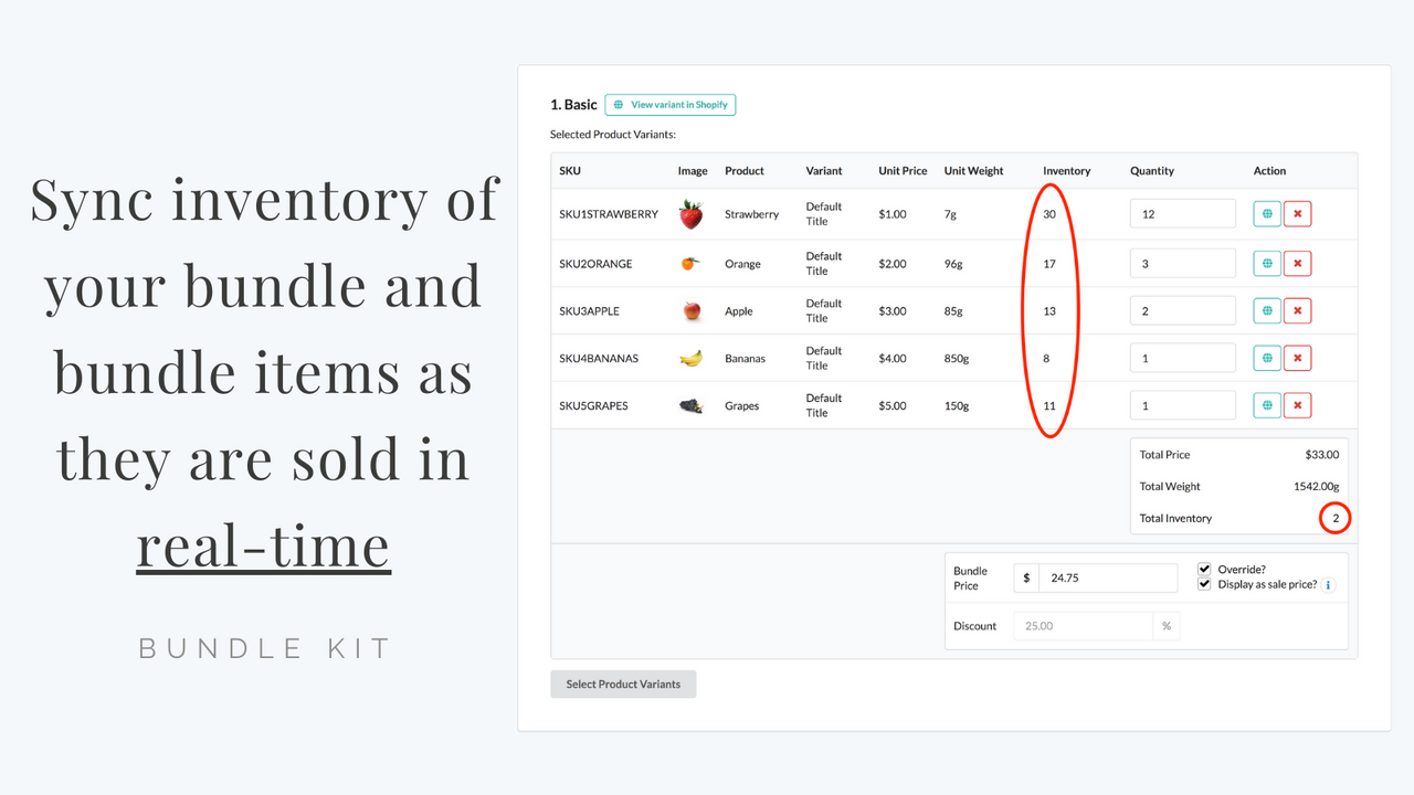 Sync inventory of bundle and bundle items when sold in real-time