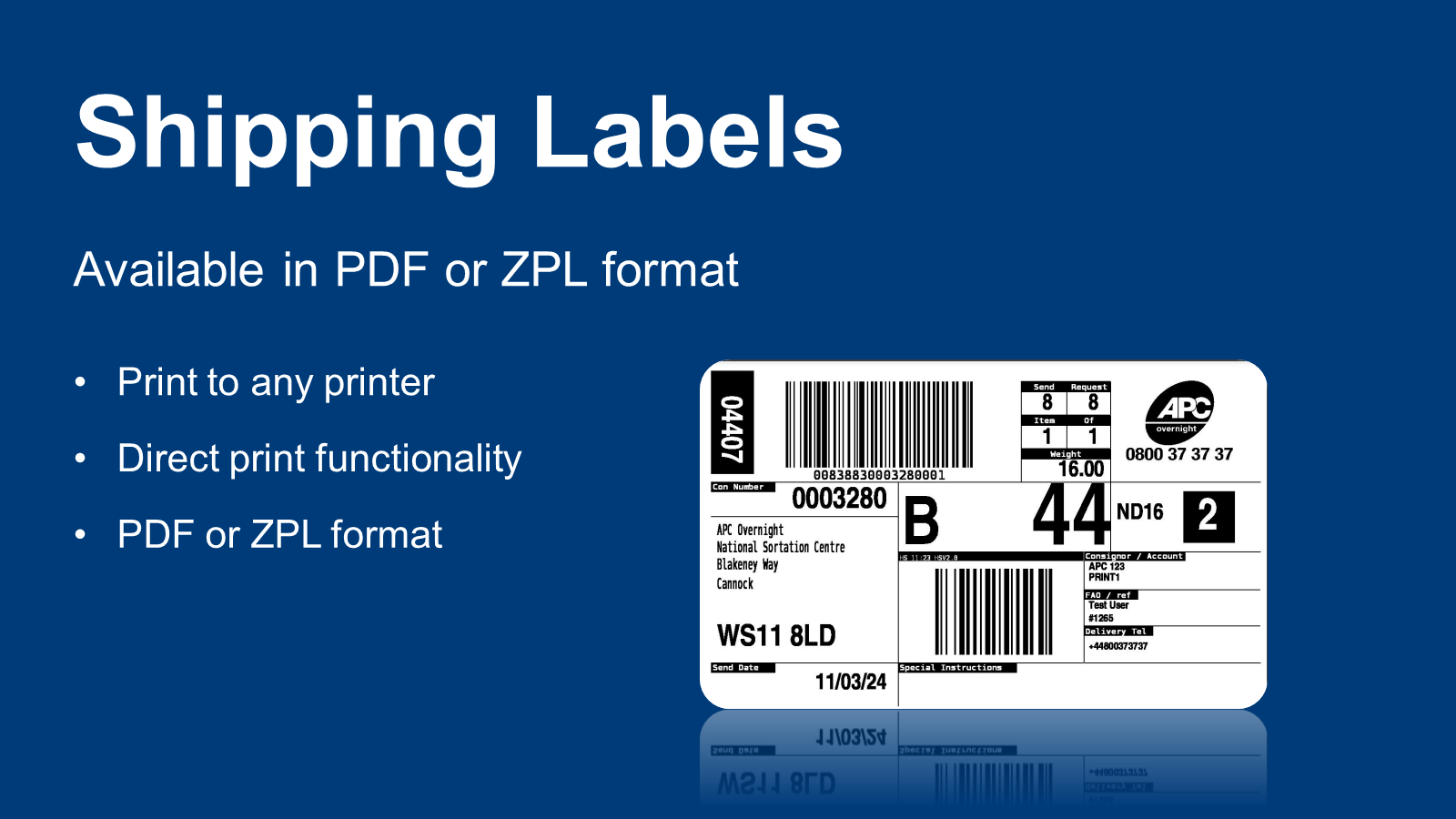 APC 123 Verzendlabels