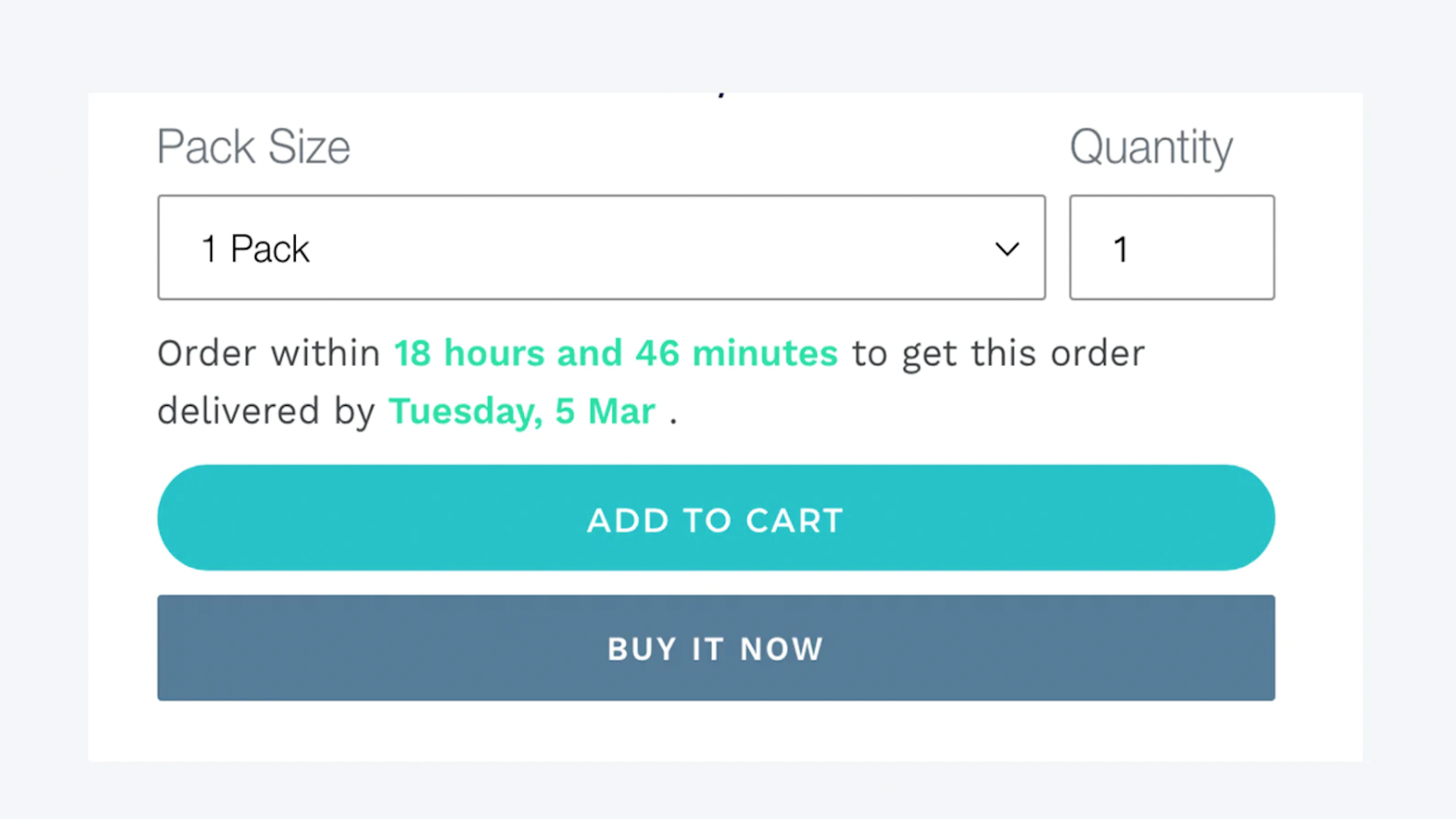 Order Before Delivery Deadline Screenshot