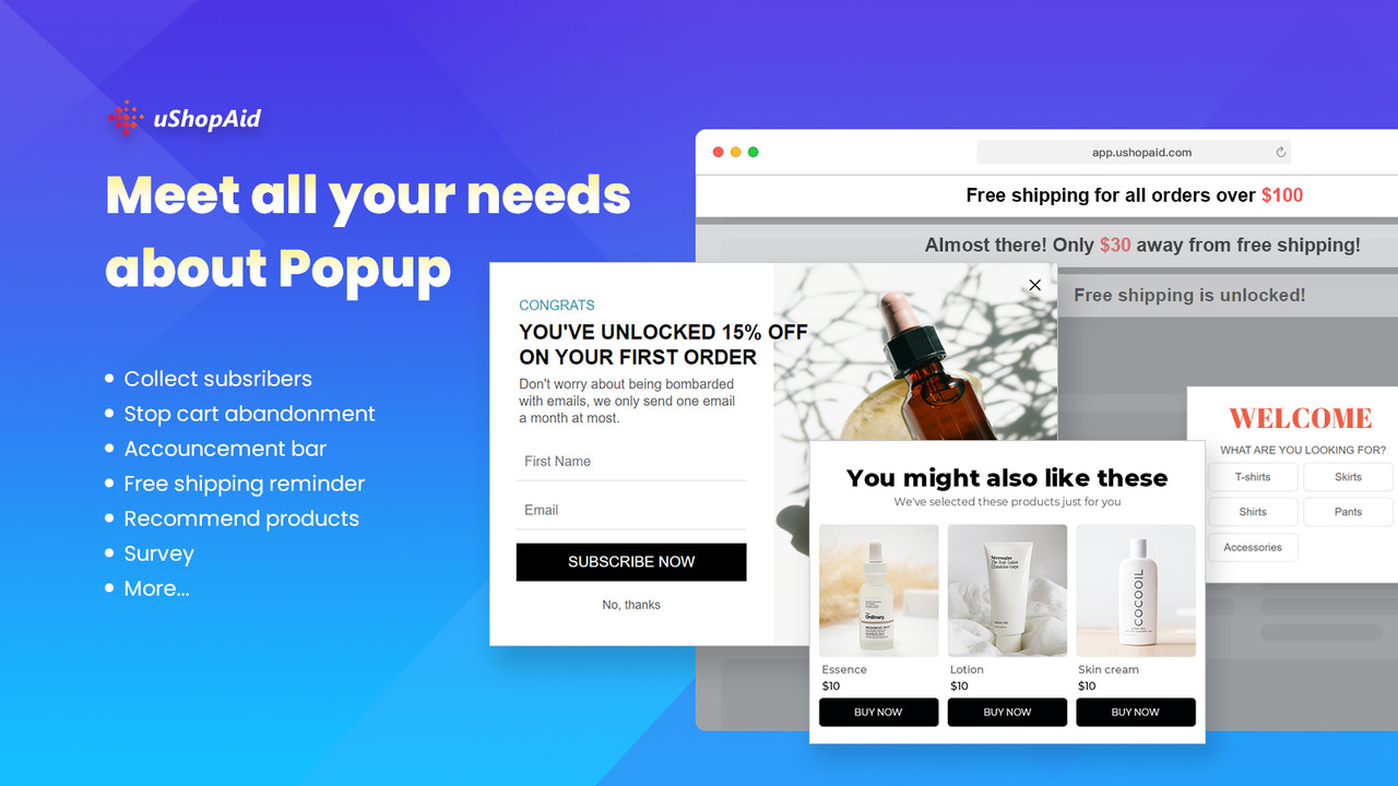Meet all your needs about popup