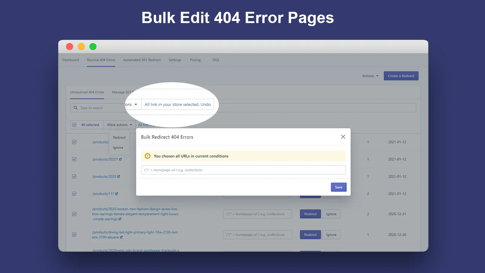 Edición en bloques de páginas de error 404_Broken Link Manager