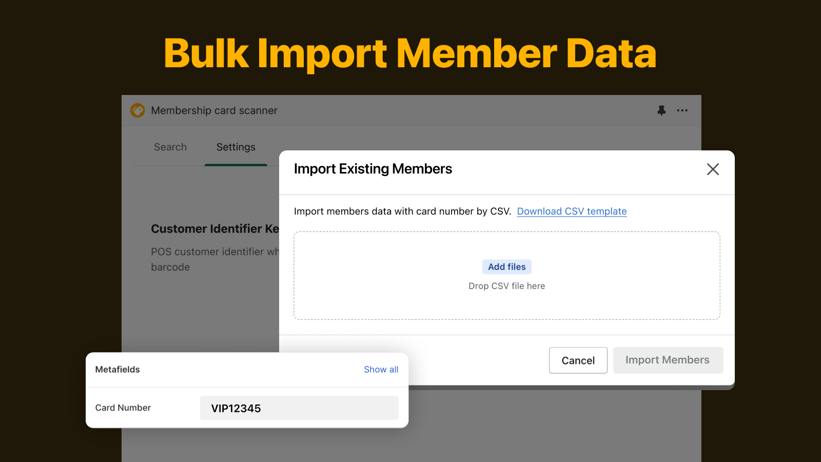 Importation en masse des données des membres