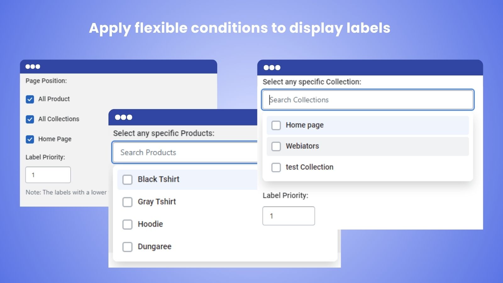 Configure display setting for image label