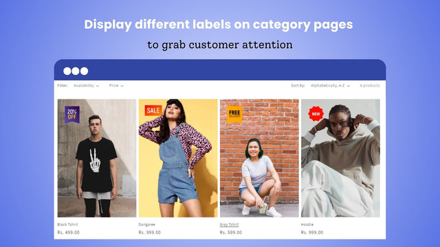 Display different labels on category pages 