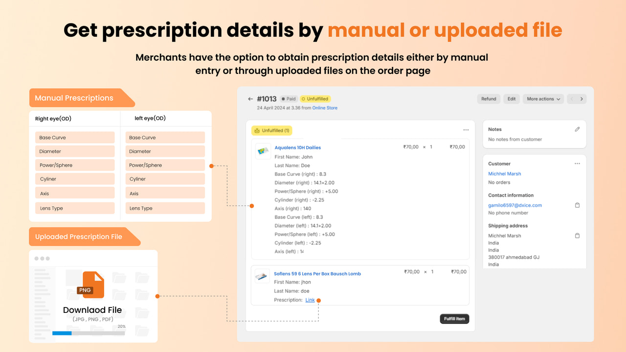 Subir un archivo o ingresar su prescripción manualmente