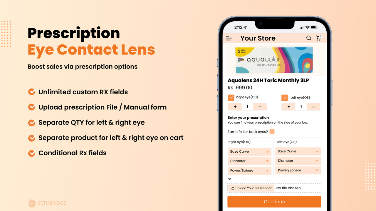 Prescription Eye Lens Konfigurator App