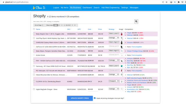 Dynamic pricing for your Shopify products using competitor data