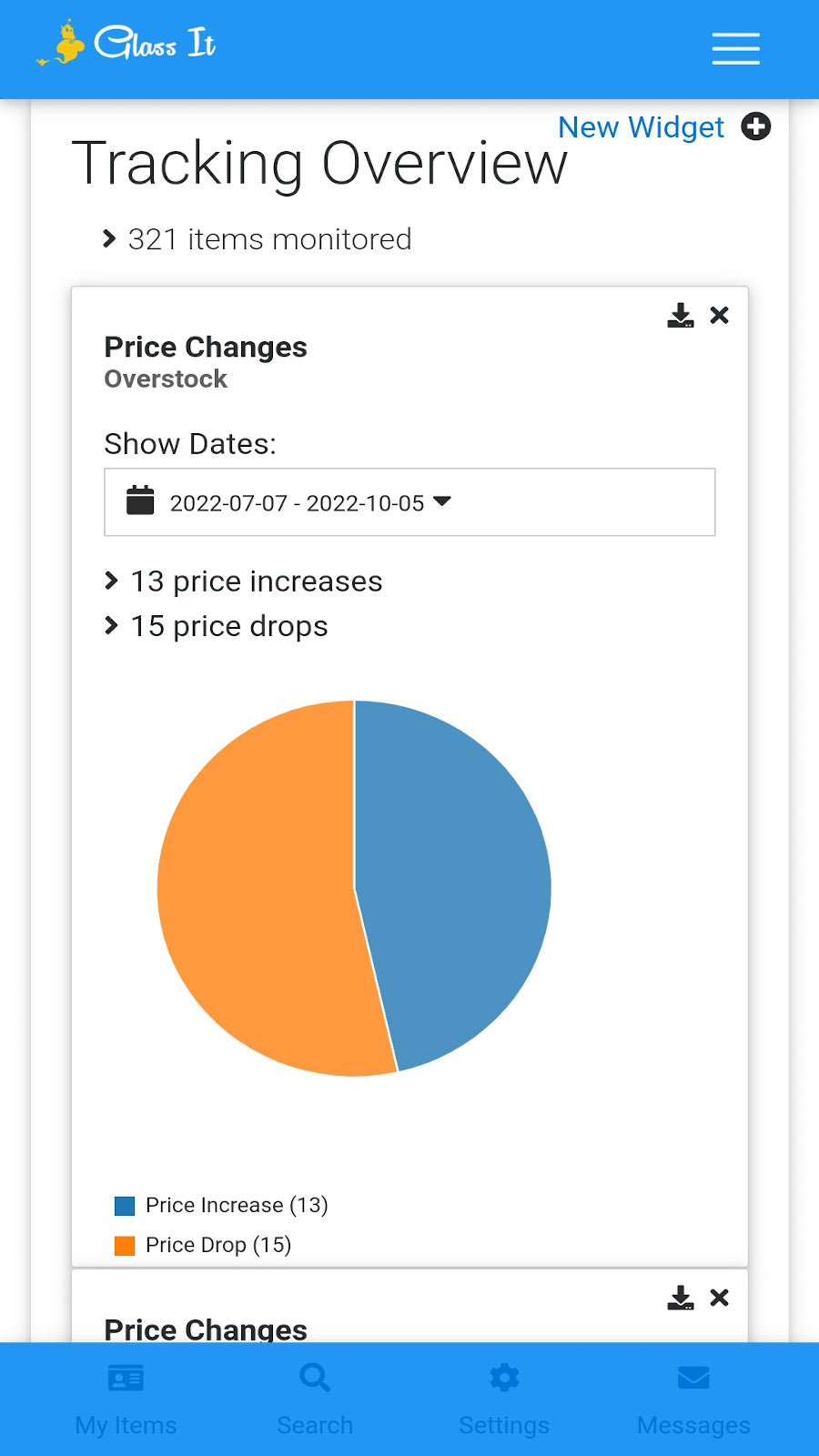 Glass It Price Tracker Screenshot