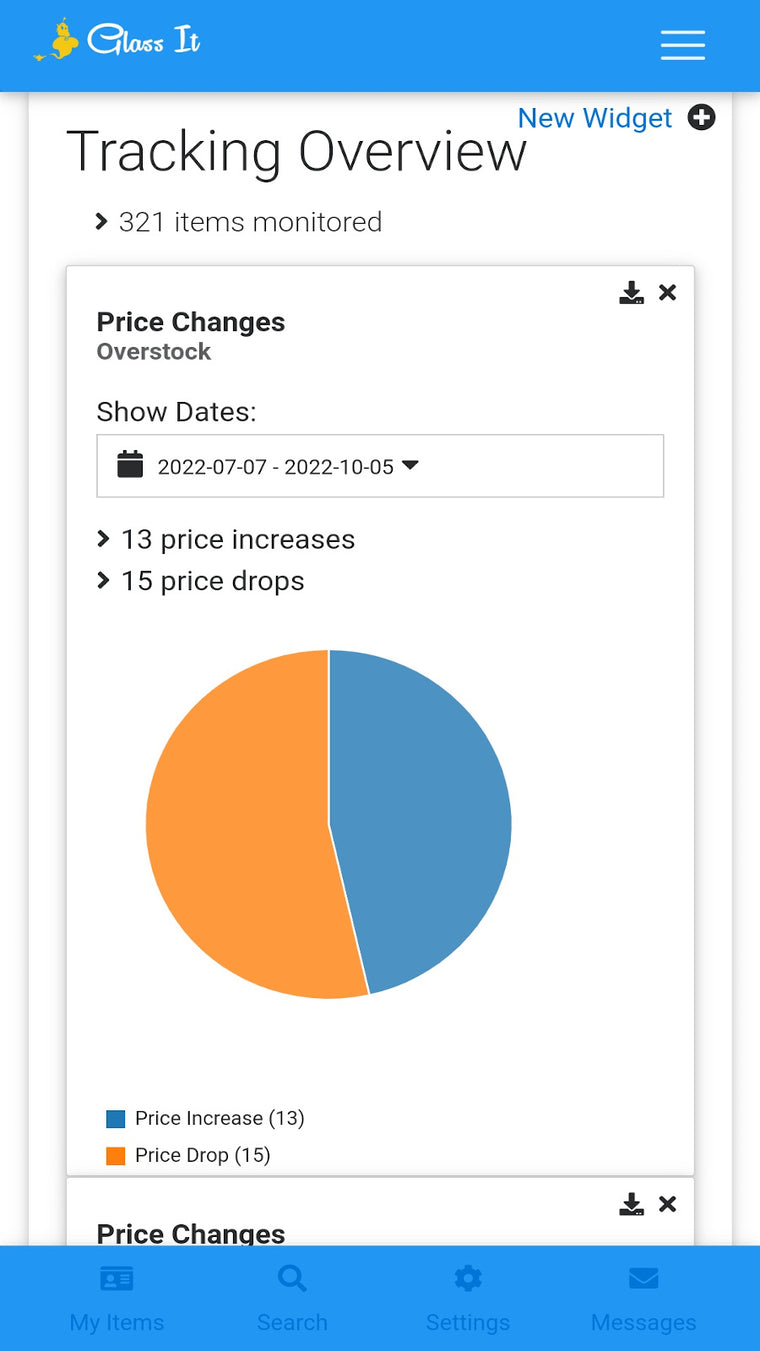 Glass It Price Tracker Screenshot