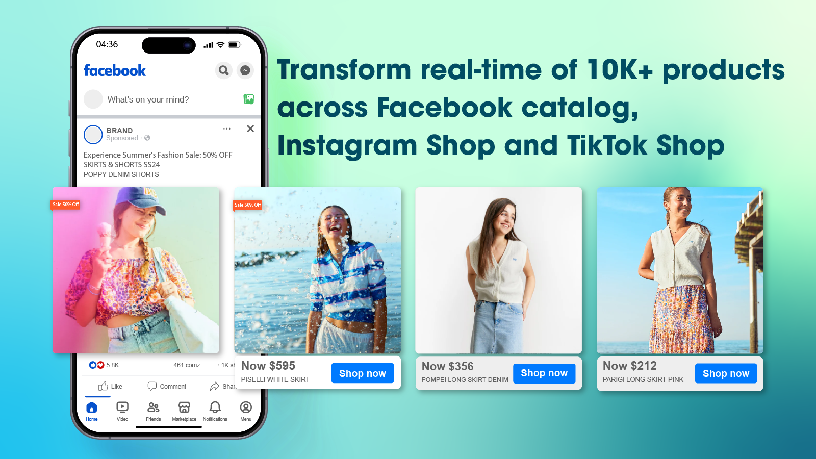 Transform real-time products across Facebook Catalog, Instagram