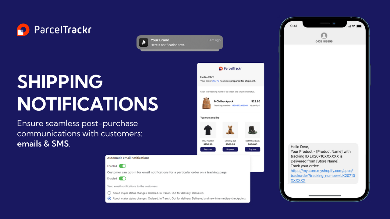 Shopify Order Tracking App | Email & SMS Order Notifications