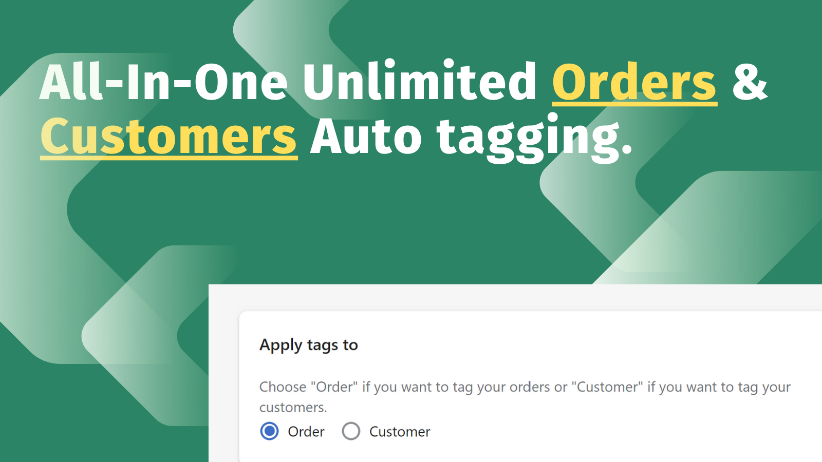 order & customer auto tagger pre-built workflow