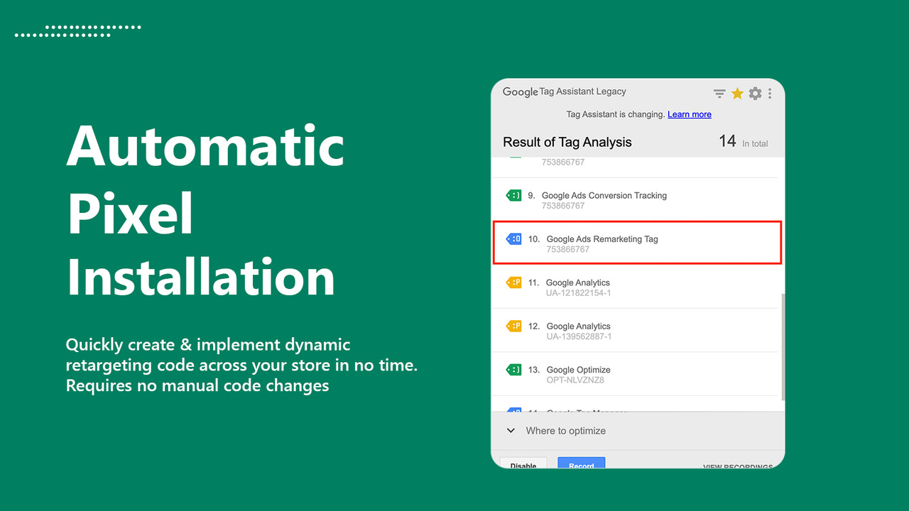 etiqueta dinámica de remarketing de google