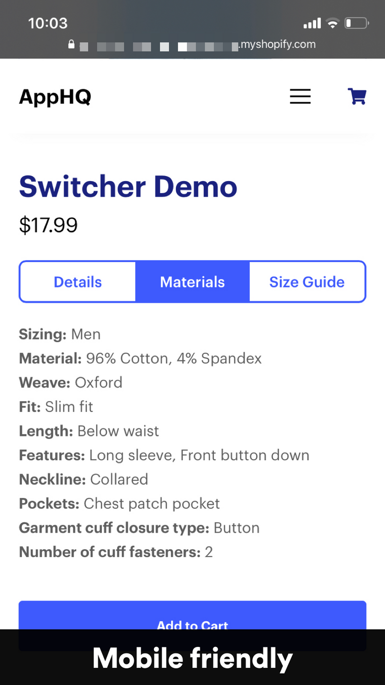 Product Descriptions by AMP Screenshot