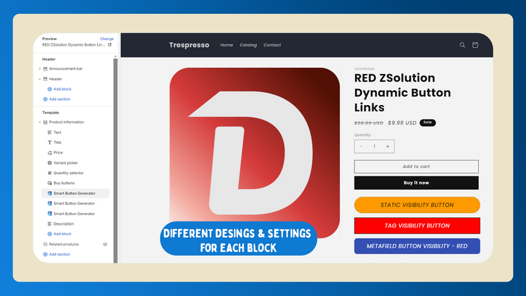 ZSolution Dynamic Button Links Screenshot