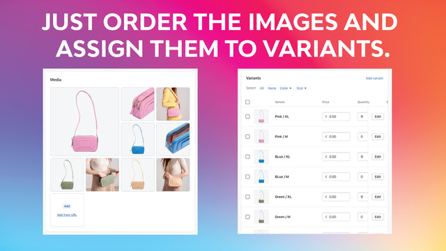 Just order the images and assign them to variants