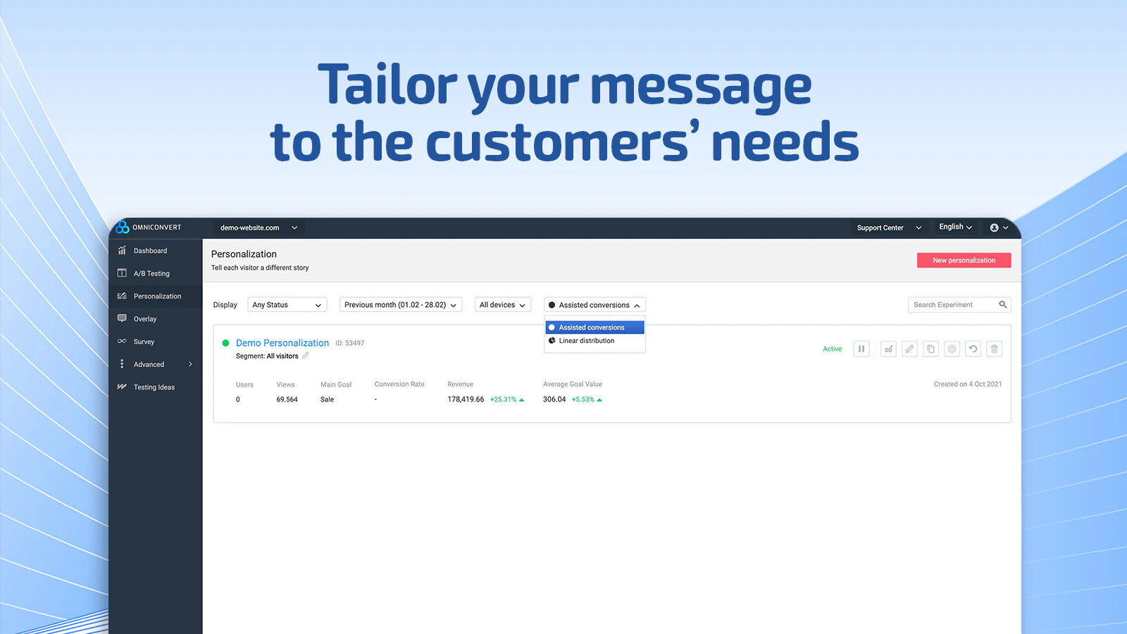 Tailor your messages to the customers' needs