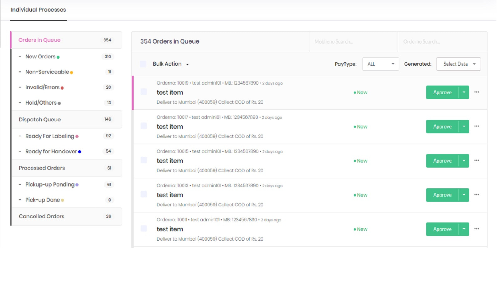 Approval & Dispatch management with 100% transparency