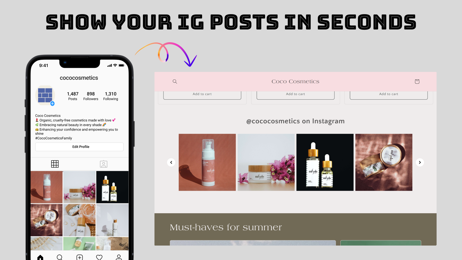 Toon je Instagram posts in seconden