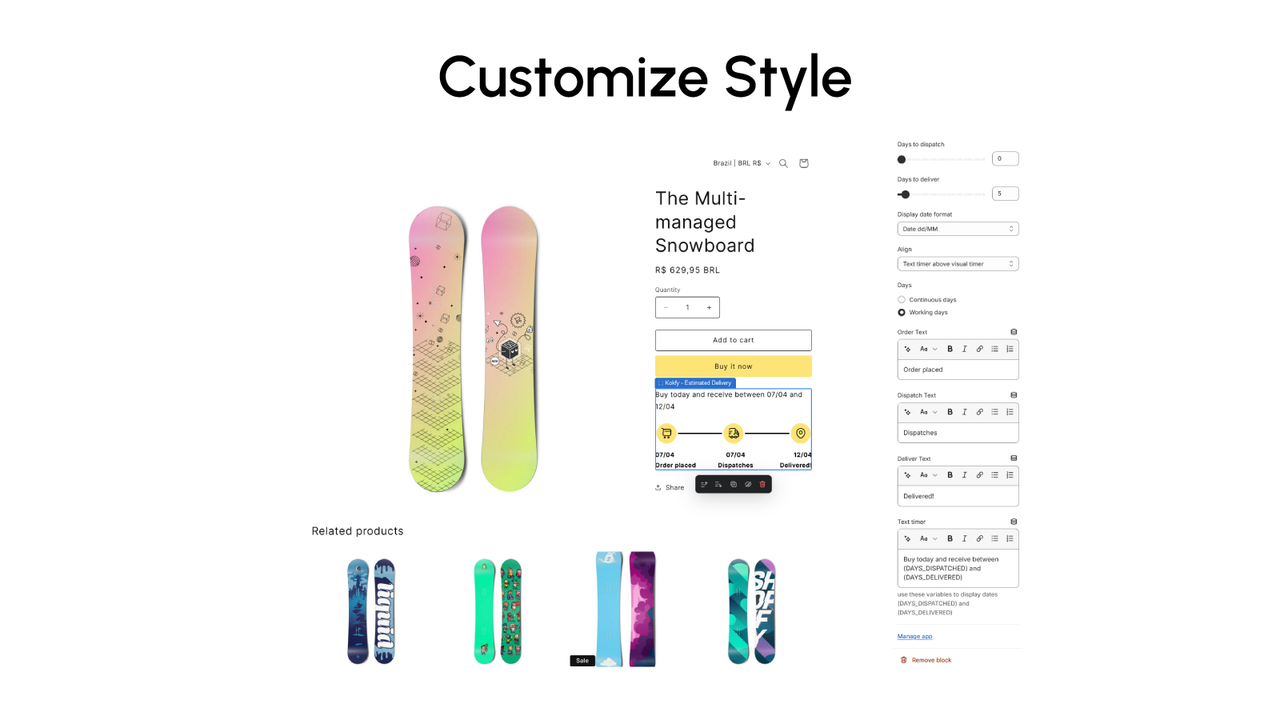 customize kokfy estimated delivery