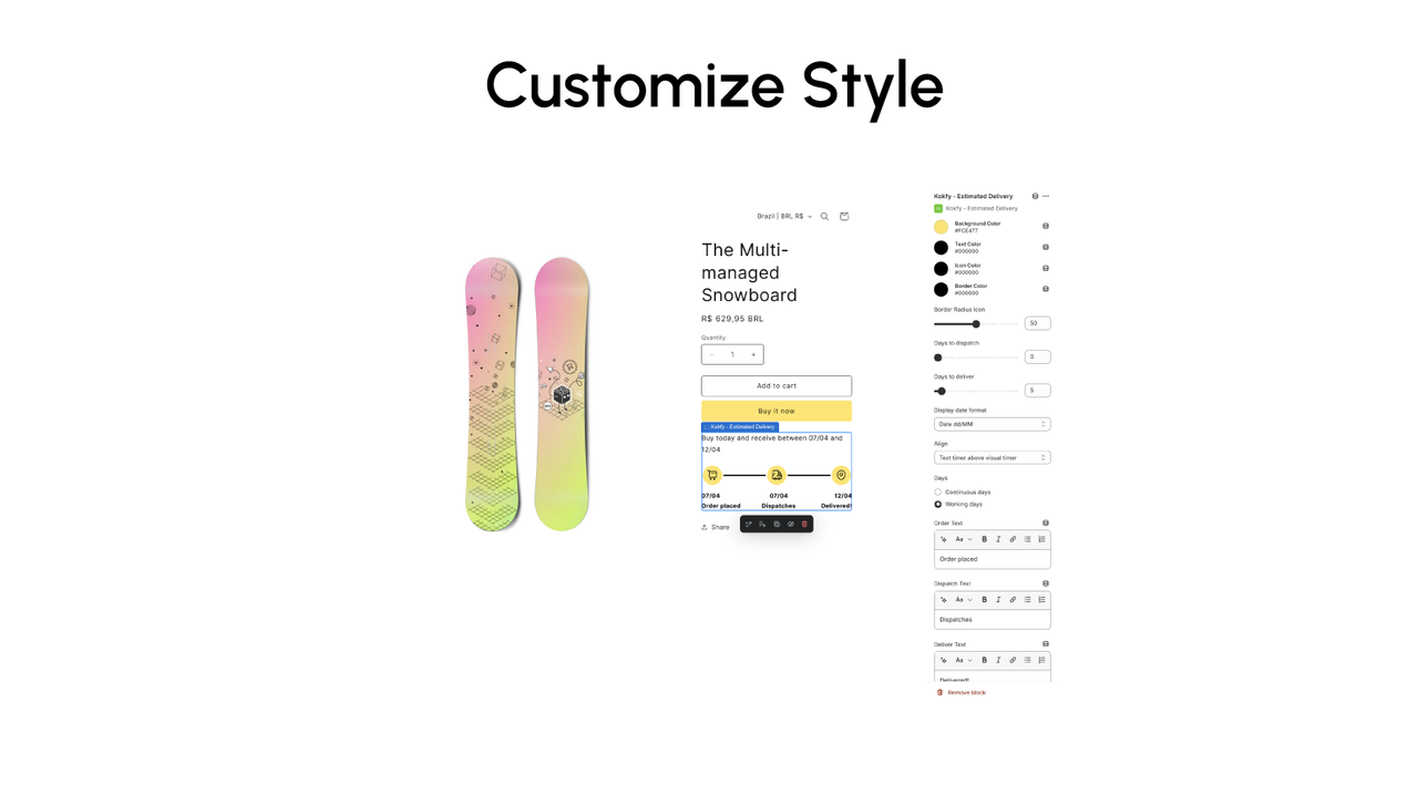 customize kokfy estimated delivery