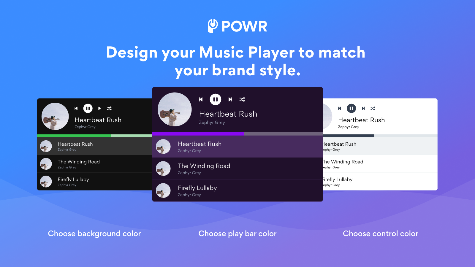 desenhe seu player de música para combinar com o estilo da sua marca