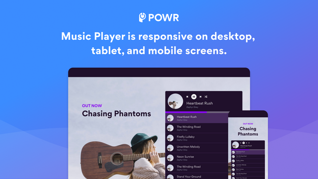 O Player de Música é responsivo em todos os dispositivos conectados
