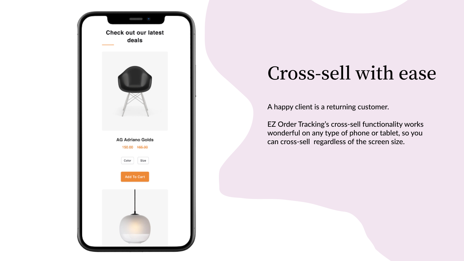 Funciones de venta cruzada de EZ Order Tracking