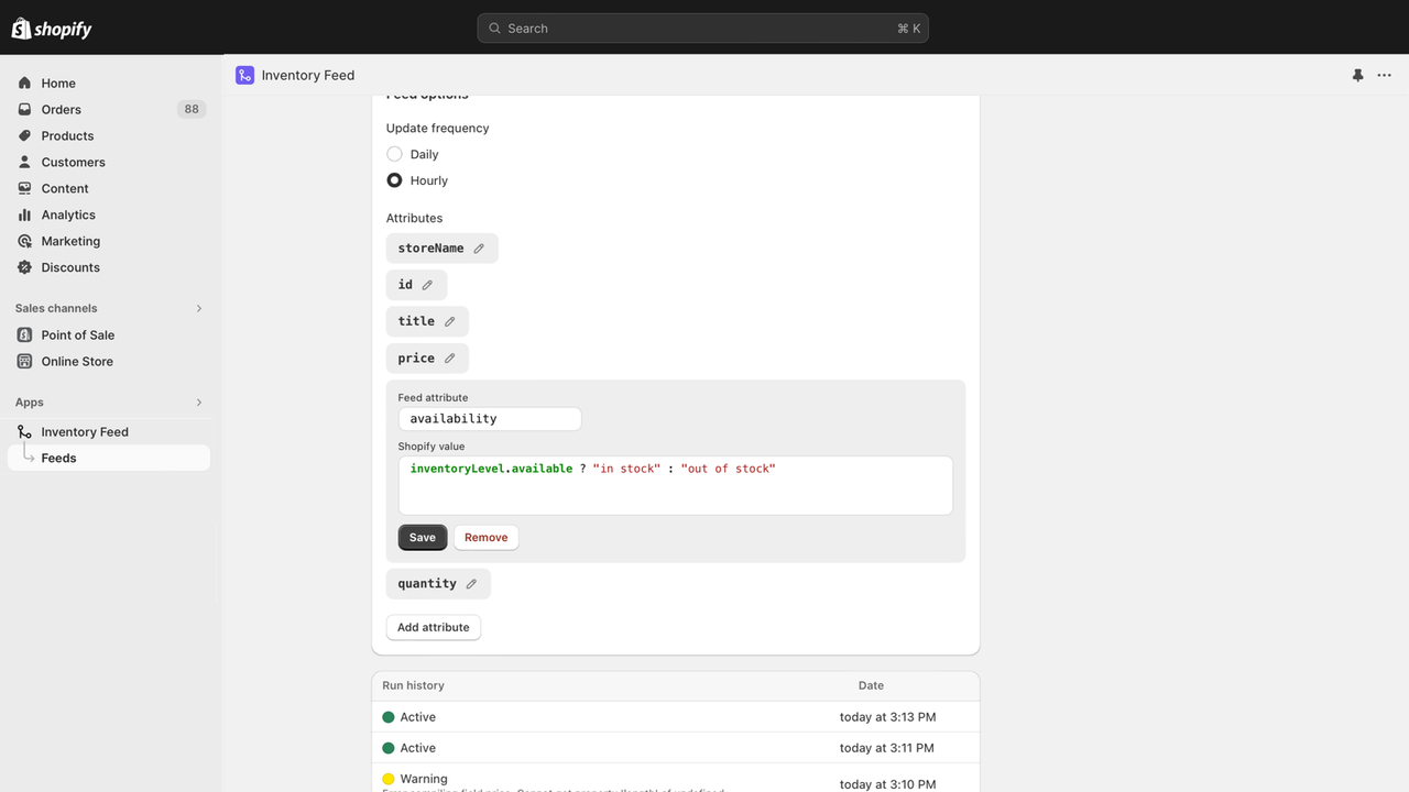 Change structure with the attribute editor