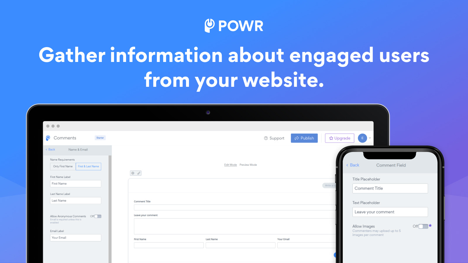 Gather information about engaged users from your website.