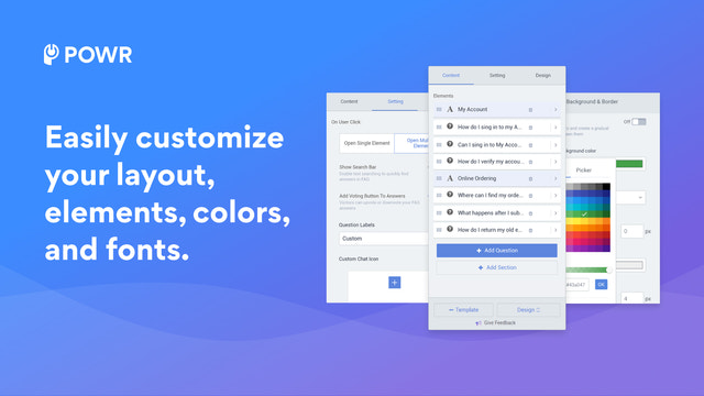 Let tilpas dit layout, elementer, farver og skrifttyper.