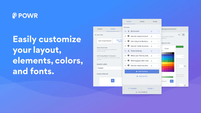 Easily customize your layout, elements, colors, and fonts.