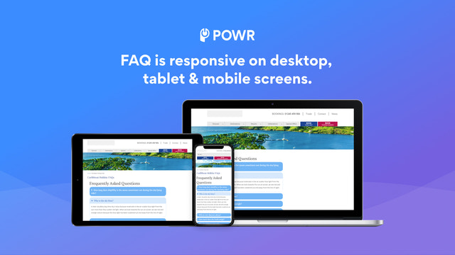 FAQ'er er responsive på desktop, tablet og mobile skærme.
