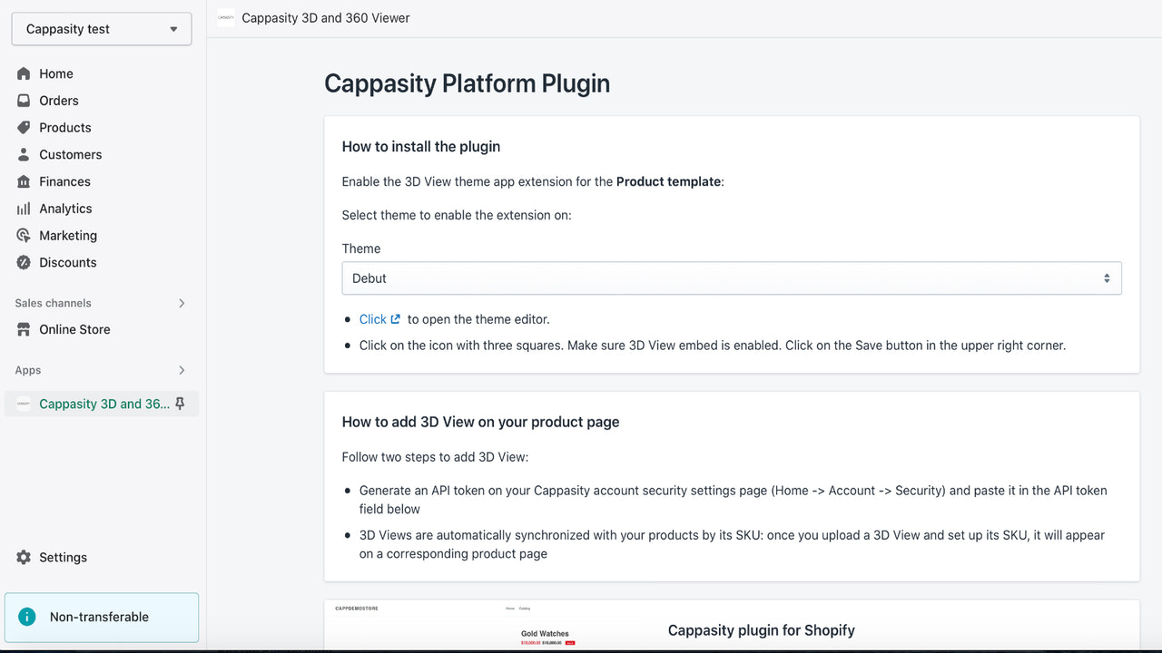 Cappasity app gränssnitt