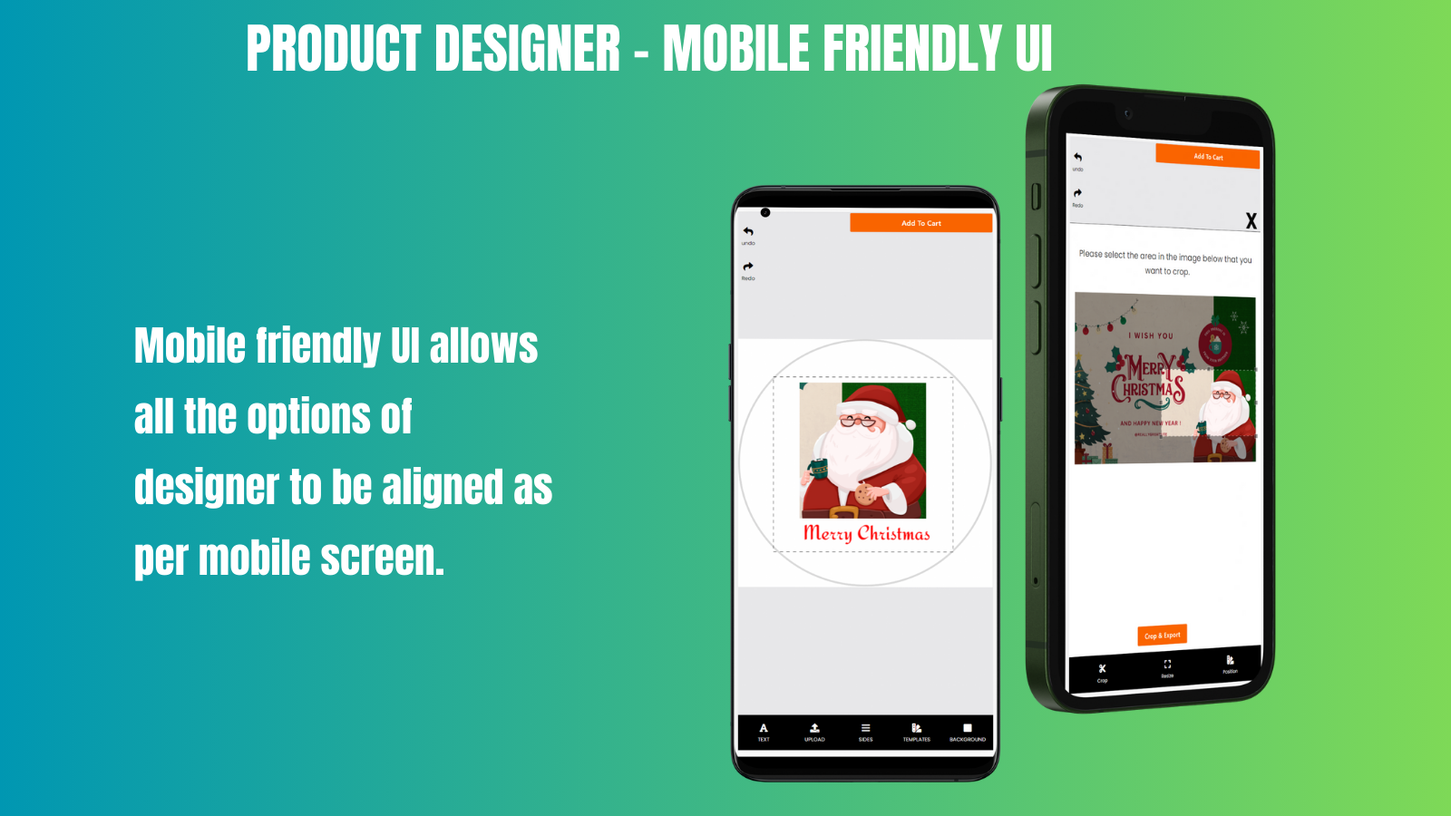 Mobil reagierender Web-to-Print-Produktdesigner für Shopify