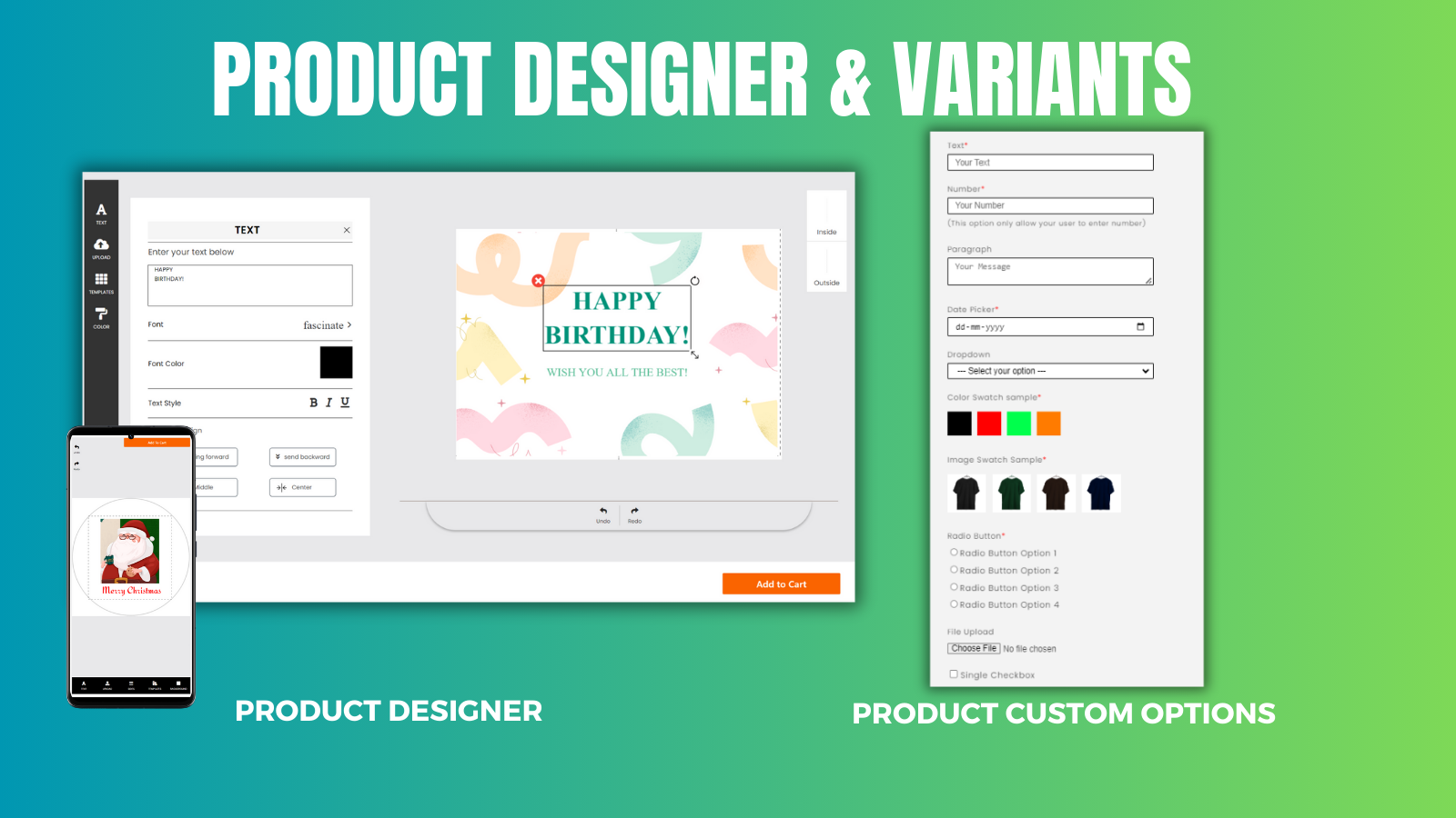 Application Product Designer & Variants pour Shopify
