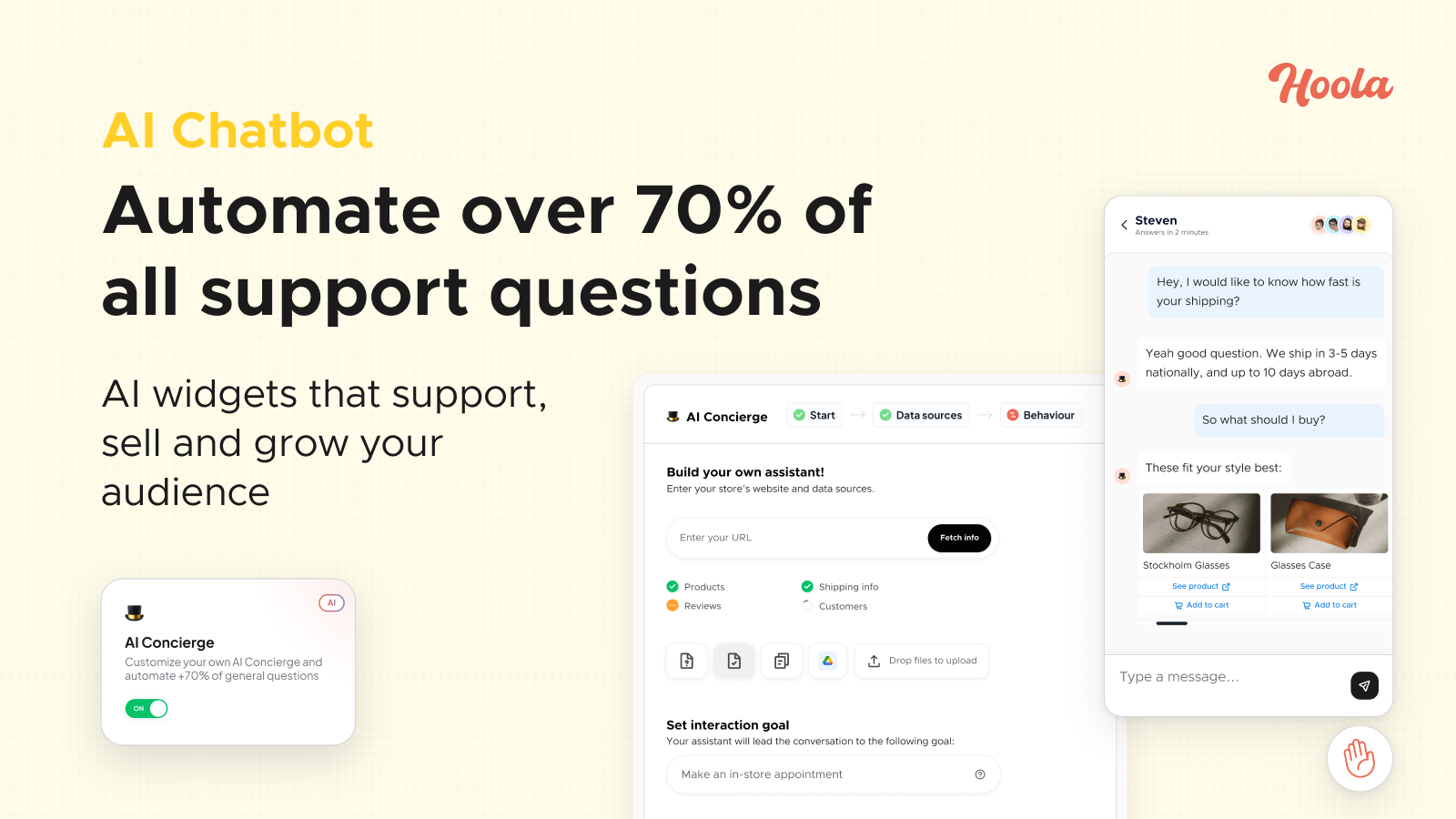 Automate over 70% of ai support